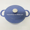 Casserole / casserole ronde en fonte émaillée bleue de 20 cm de haute qualité comme ustensiles de cuisine / ustensiles de cuisine